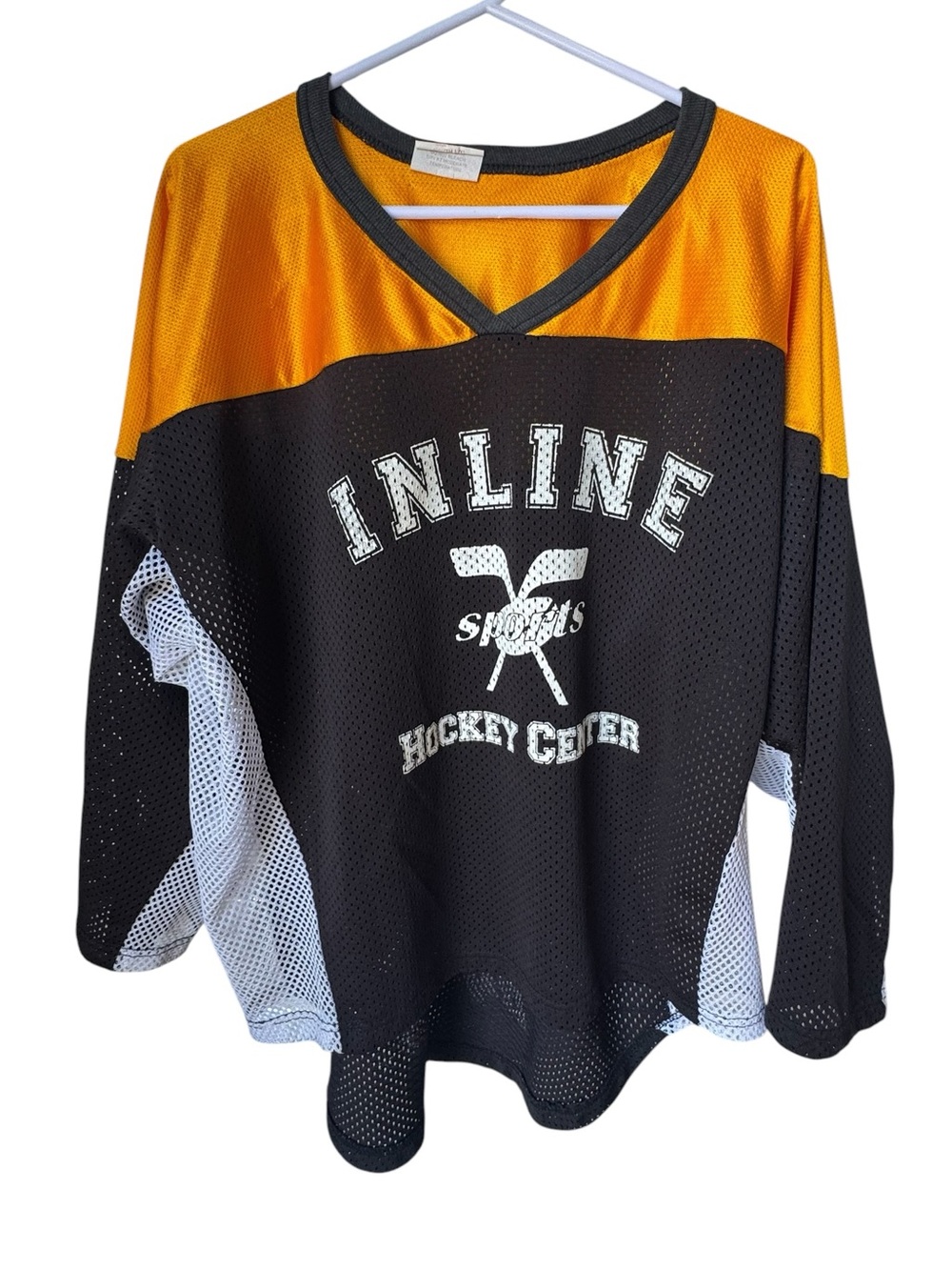 Inline Sports Hockey Center Mesh Pullover Hockey Jersey Black & Gold Youth L/XL